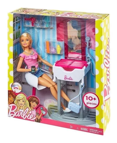 Boneca E Playset - Salão De Beleza E Barbie Fjb36 Mattel