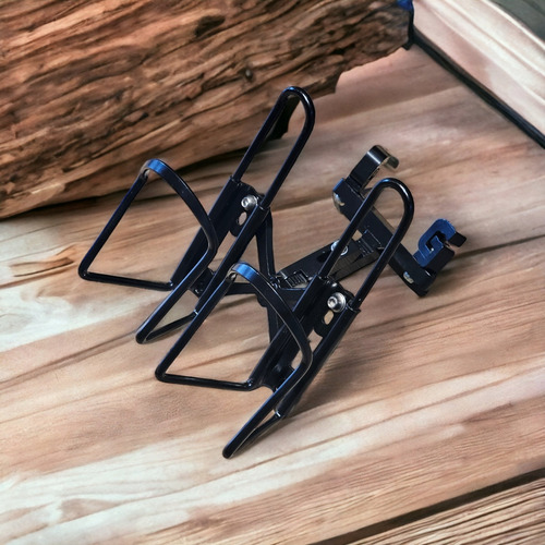 Imagen 2 de 5 de Porta Caramañola Doble Tria Mtb Ruta Bajo Asiento. Aluminio