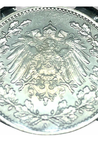 Moneda Plata Ley 0.900 1/2 Marco Imperio Alemán Año 1919-a (Usado)