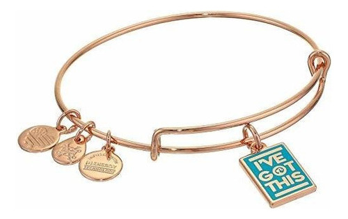 Alex And Ani Barbie Charm Bangle Brazalete De Oro Rosa / Ten