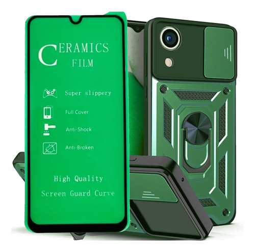 Funda Estuche Antichoque + Vidrio Cera Para Samsung A03 Core