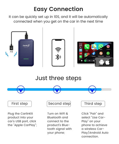 Carlinkit Adaptador Inalámbrico Para Carplay Androidauto