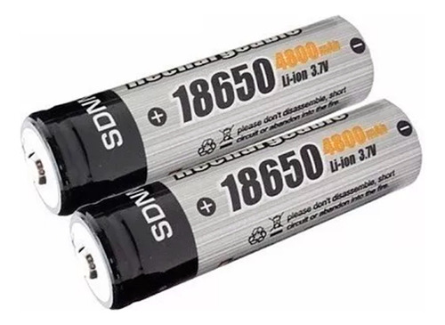 2 Pilas Bateria Recargable 18650 De 4800 Mah Ion Litio