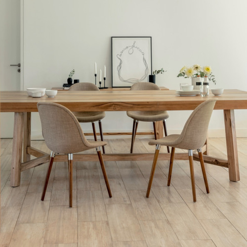 Silla De Comedor Tapizada Diseño Nina Wood