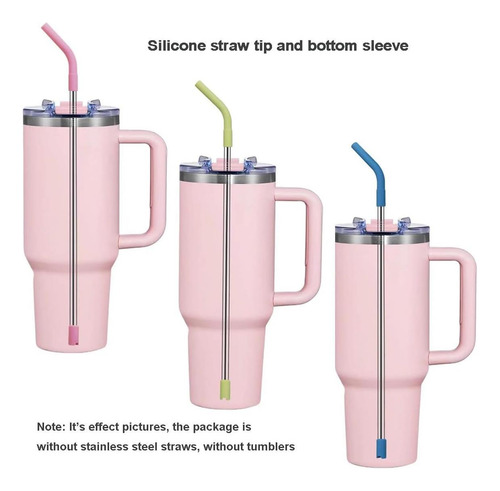 Puntas Genéricas De Paja De Silicona Para Pajitas De Metal,