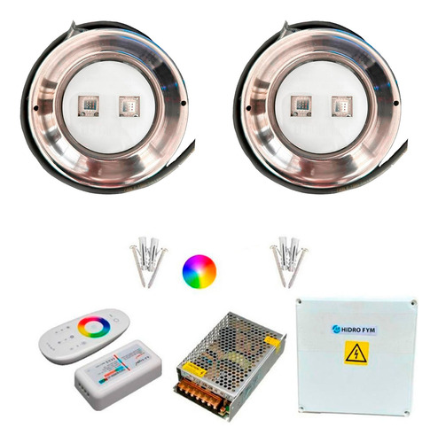 Luces Para Pileta 20w Rgb Kit De 2 Unidades + Componentes