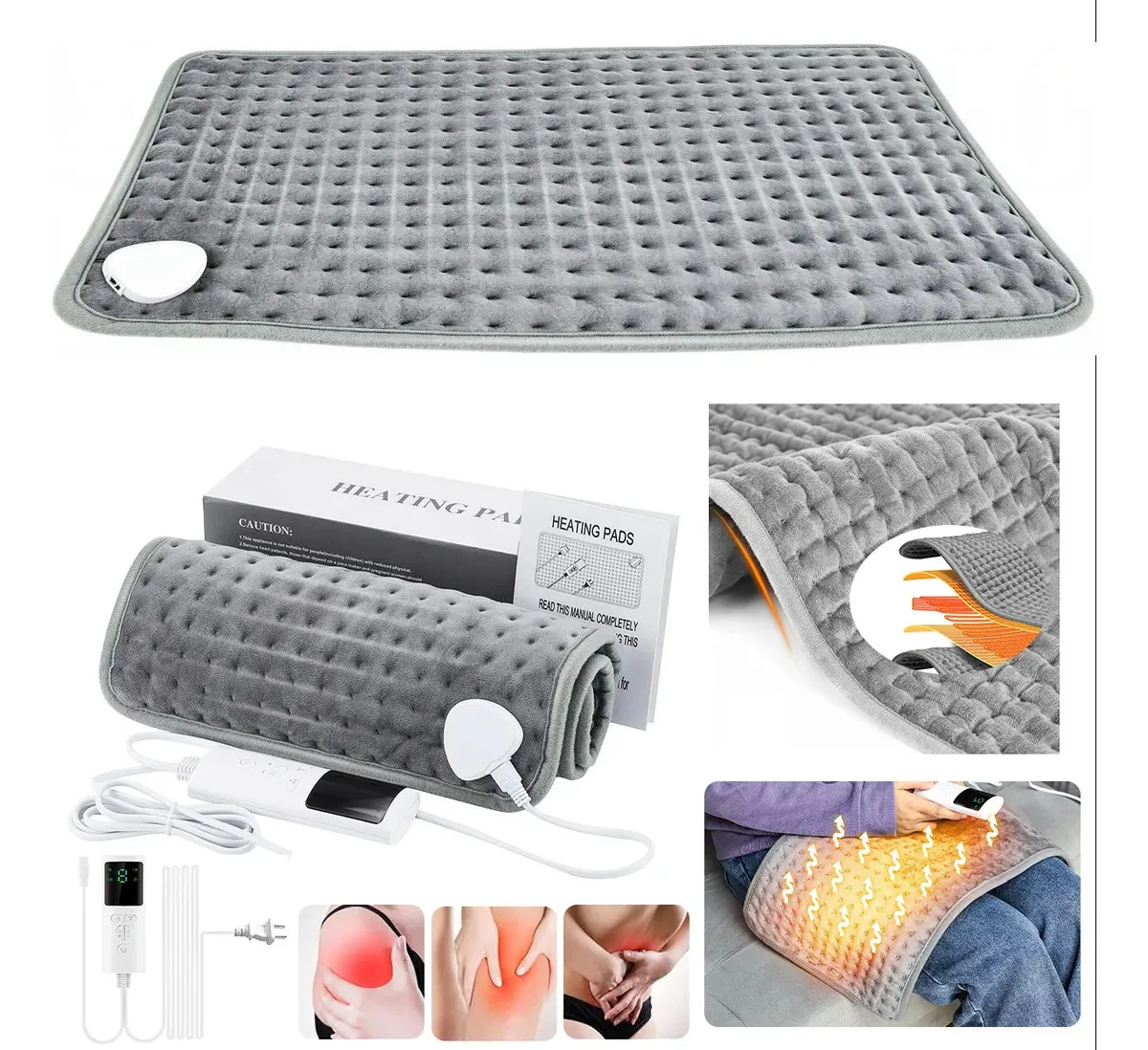Compresa Caliente Eléctrica Fisioterapia Mantatérmico Cojín Gris