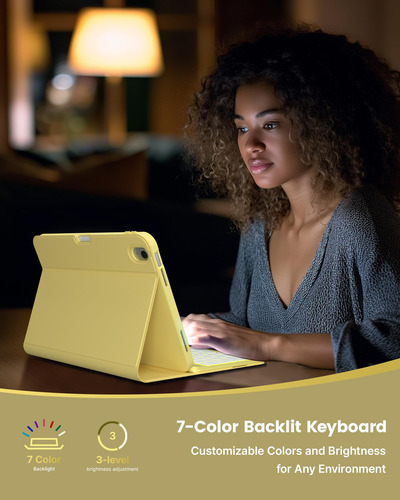 Typecase Folio Teclado iPad 10.9 2022 11th A16 2025 Amarillo