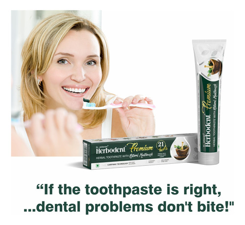 Pasta De Dientes Herbodent Premium 21 Hierbs Con Enjuague Bu