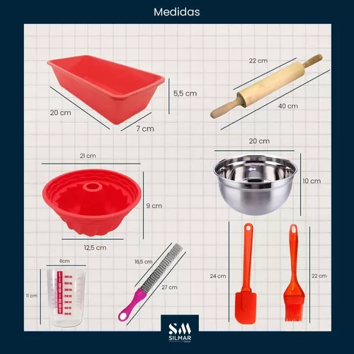 Kit Cocina Vaso Medidor Marca Unidad 4 Piezas Acero Inoxidable Con 4*  Cucharas Cocina