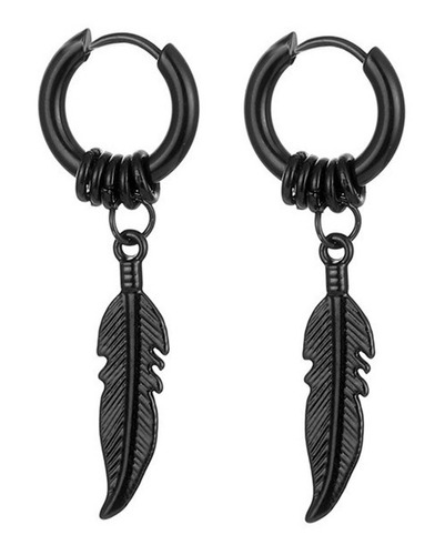 Pendientes Aros Para Hombre Mujer De Pluma Punk Rock