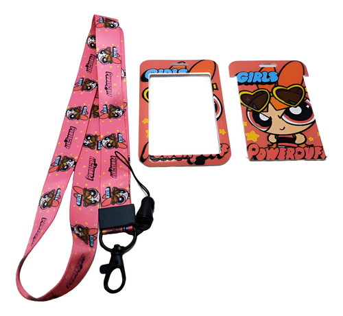 Portagafete Credencial Con Lanyard Las Chicas Superpoderosas Bombón