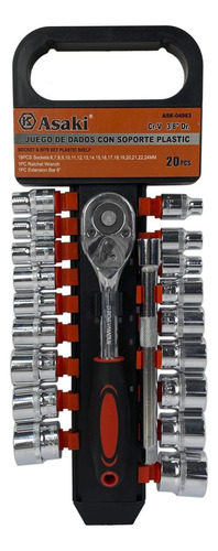 Juego De Dados Ratchet 1/4 Socket 27 Pzas Diesel Tools