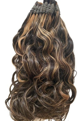 Cabelo Humano Morena Iluminada P/mega-hair 65cm/100 Gramas.