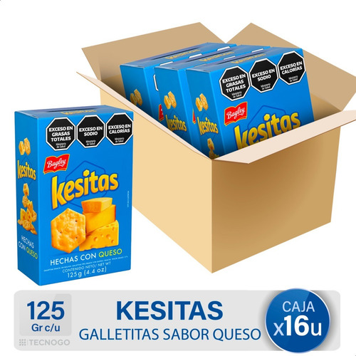 Galletitas Kesitas Bagley Queso Snack Salado Pack 16 un