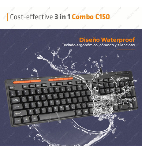 Imagen 3 de 10 de Combo 3 En 1 Teclado + Mouse + Parlantes Usb Meetion Mt-c105