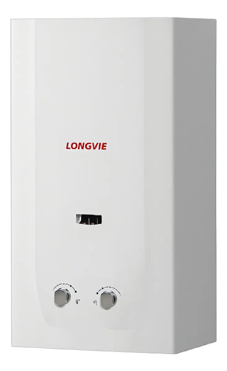 Calefón Longvie Tiro Natural Pilotless 14 Litros Cn514ss Gn Color Blanco