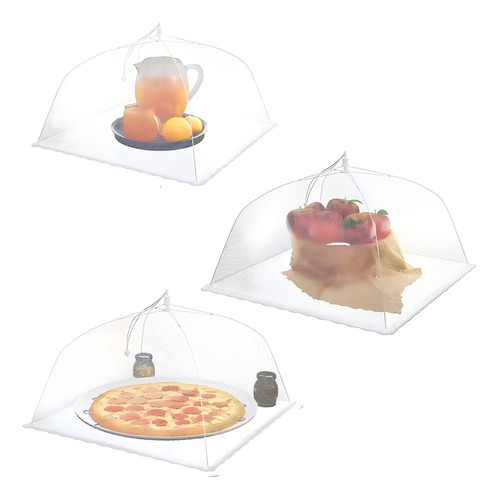 3 Pcs 43*43*20cm Cubierta De Mosca Para Comida Para Hogar