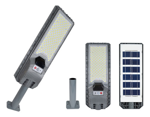 Lampara Solar 500w Led Economica Resistente Al Agua Plateada