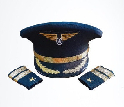 Kepi Tipo Piloto Bordado Dorado C/sobrehombrera Envío Gratis