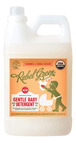 Rebel Green Detergente Natural Para Ropa De Bebé, Jabón Líqu