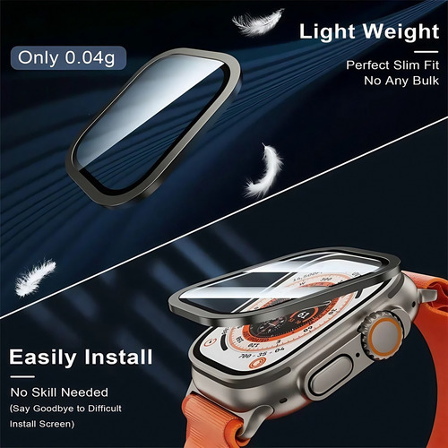 2pzs Case Metal+cristal Templado Para Apple Watch Ultra 2 1