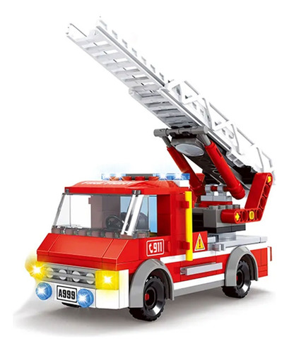 Caminhão Bombeiros Com Escada 203pcs Xalingo Compatível Lego