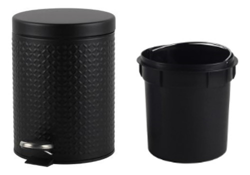 Bote Basura Con Pedal 5 Lts Negro Baño