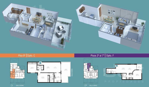 Dpto Centro De 2 Dormitorios, Dos Baños Completos, Y Terraza De 20m2