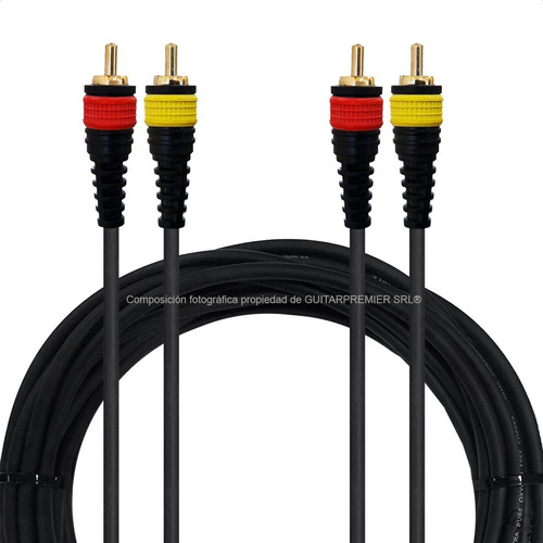 Imagen 6 de 8 de Cable Audio Instrumentos Rca Macho A Rca Macho Estereo 10m