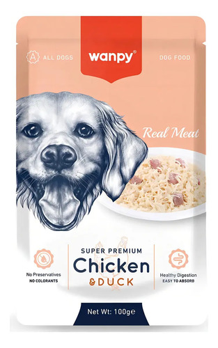 Petisco Para Cachorro Wanpy Sachê De Frango E Pato 100g