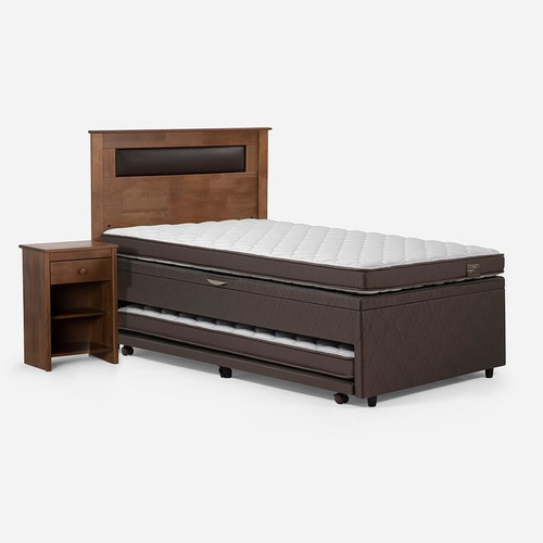 Bed Boxet Rosen Ergo T New 1,5 Plazas + Muebles Ferrara