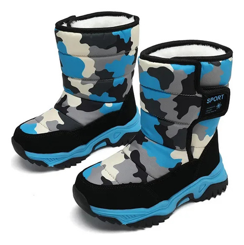 Botas De Nieve De Camuflaje Impermeables Cálidas Para Invier