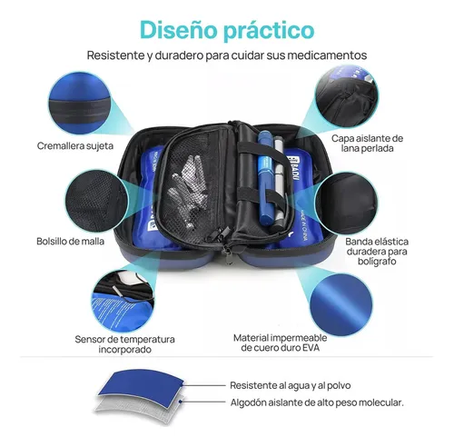 Para Hielera Para Insulina 2 Bolsas De Hielo Portatil ,bolsa