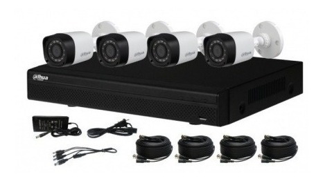 Imagen 1 de 3 de Kit De 4 Cámaras Marca Dahua Incluye Todo Lo De La Imagen