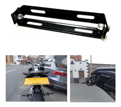 Base Portaplaca Abatible Motos + Direccionales Ojo Aguila