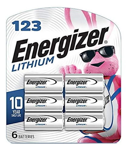 Energizer 123 Baterias De Litio, 6 Cuentas (cr123a)