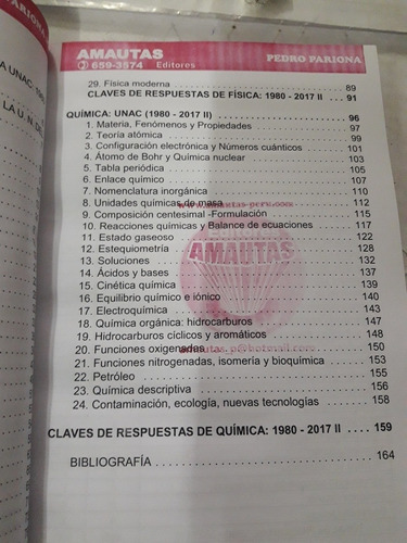 Imagen 3 de 10 de Libro Examenes Admision Universidad De Callao Fisica Quimica