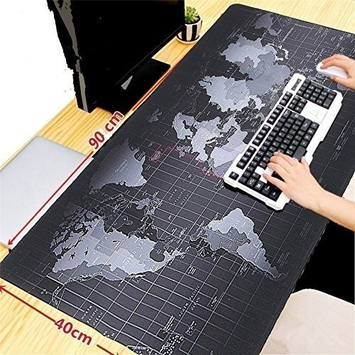 Imagen 3 de 6 de Mousepad Gamer Mapa Mundo Xxl 90x40cm Antideslizante / Lhua