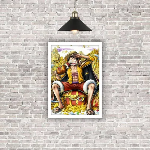 Quadro Poster C.moldura One Piece O Grande Pirata Do Ouro A3