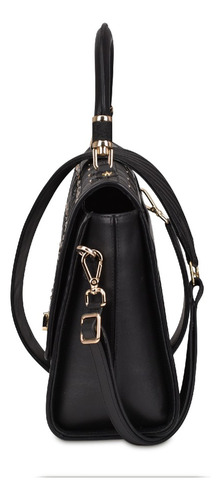 Bolso Crossbody De Dama En Piel De Mantarraya Negro