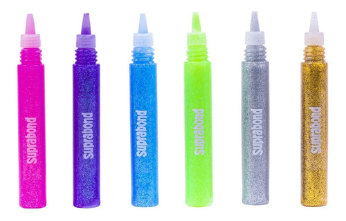 Imagen 3 de 6 de Set Suprabond Adhesivo Glitter Glue 6 Colores