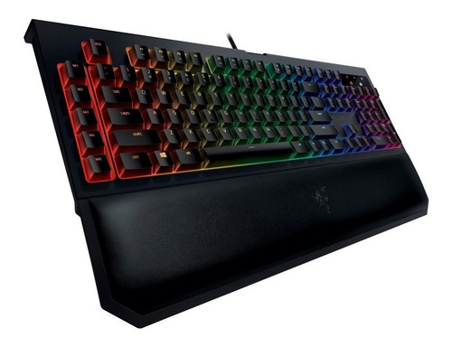 Teclado gamer Razer QWERTY Razer Yellow inglés US color negro con luz RGB