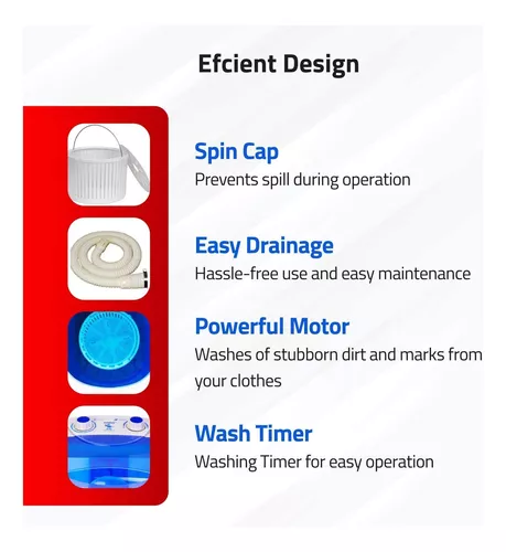 DENSORS Lavadora portátil de una sola tina, la alternativa a la lavandería,  capacidad de lavado inferior a 2.6 lbs, lavadora de ropa portátil para