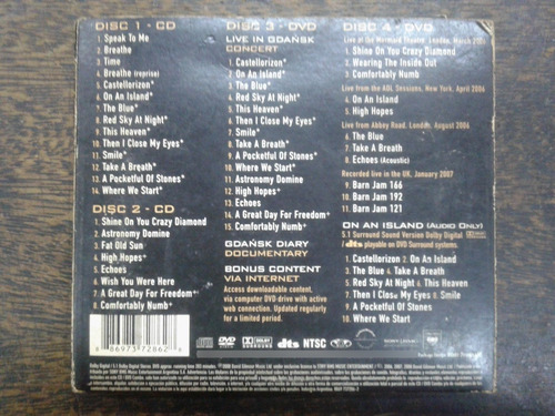 Imagen 2 de 9 de David Gilmour * Live In Gdansk * 4 Dvd * Original *