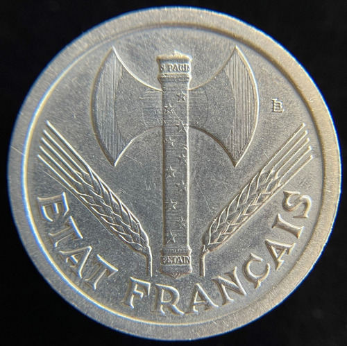 Francia, Estado De Vichy, 2 Francs, 1943. Casi Sin Circular