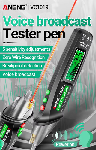 Detector De Voltaje Puntero Laser Rojo Linterna Aneng-vc1019