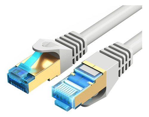 Cable de red Vention Cat7 Certificado - 1.5 metros - Premium Patch cord - Blindado FTP Rj45 Ethernet 10gbps - 600 Mhz - 100% cobre - Blanco - ICEHG