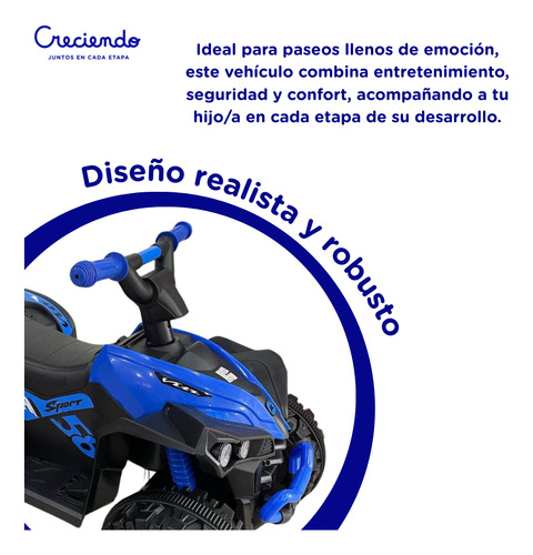 Cuatriciclo A Batería 6v Bluetooth Barra De Empuje Y Música