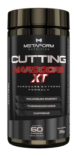 Termogênico Cafeina Cutting Hardcore Xt Metaform 60caps  